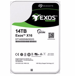 SEAGATE 希捷 银河Exos X16系列 14TB 3.5英寸 企业级硬盘 (7200rpm、CMR) ST14000NM002G