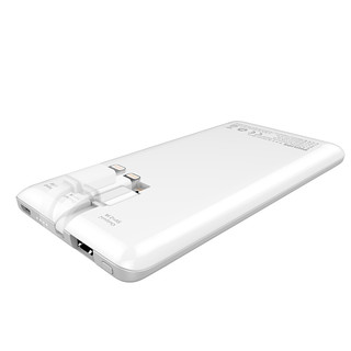 PHILIPS 飞利浦 DLP6081W 移动电源数据线二合一 白色 7000mAh micro usb 2.1A快充