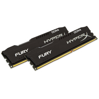 HYPERX 极度未知 Fury雷电系列 骇客神条 DDR4 2400MHz 台式机内存 马甲条 黑色 8GB 4GB*2 HX424C15FBK2/8