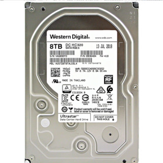 Western Digital 西部数据 Ultrastar DC HC320 8TB 3.5英寸 企业级硬盘 (7200rpm、CMR) HUS728T8TALE6L4