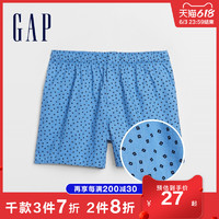 Gap 盖璞 男装休闲印花纯棉平角裤620713 2021春季新款针织家居四角裤男