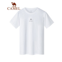 骆驼（CAMEL）男装 短袖t恤男2021夏装纯色百搭印花短袖上衣 XBB192011白色XL