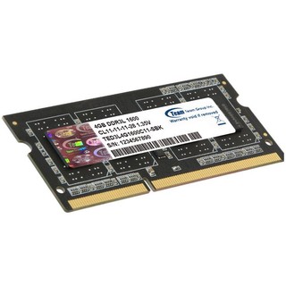 Team 十铨 DDR3 1600MHz 笔记本内存 普条  4GB TED3L4G1600C11-SBK