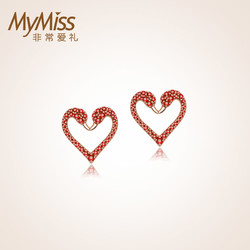 MyMiss 非常爱礼 Mymiss 非常爱礼 ME-0748A 爱心红天鹅银镀玫瑰金耳饰