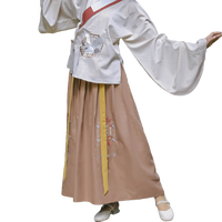 花笑汝 明制汉服 归去来兮 女士一片式裙 咖色 S