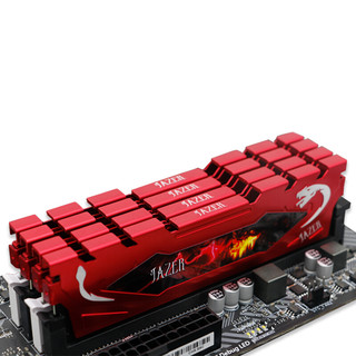 JAZER 棘蛇 DDR4 2666MHz 台式机内存 马甲条 红色 16GB