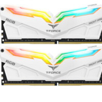 Team 十铨 夜鹰系列 DDR4 3200MHz RGB 台式机内存 灯条 白色 16GB 8GB*2