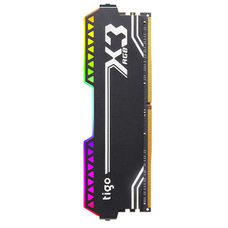 tigo 金泰克 X3 DDR4 3200MHz RGB  台式机内存 灯条 黑色 8GB