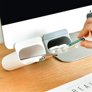 卡沐森 粘贴可挂式显示器收纳盒 白色+灰色2个（加大号）