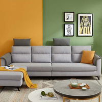 QuanU 全友 102567A 北欧布艺沙发 左3+右3+A款头枕*2 浅灰色