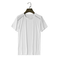 艾夫斯 夏季新品轻薄透气空调打底衫圆领修身短袖男士T恤 白色 2XL