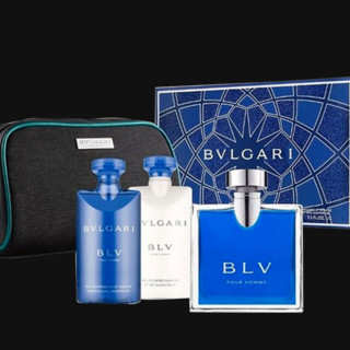 BVLGARI 宝格丽 蓝茶宝蓝男士香水礼盒套装 (淡香水EDT100ml+须后膏75ml+沐浴露75ml+化妆包)