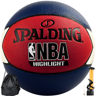 SPALDING 斯伯丁 NBA全明星赛事篮球市内外兼用PU材质蓝球 76-022Y