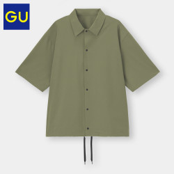 GU 极优 男装宽松教练衬衫5分袖潮流休闲衬衫优衣库姐妹品牌333929