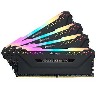 USCORSAIR 美商海盗船 复仇者RGB PRO系列 DDR4 3200MHz RGB 台式机内存 黑色 128GB 32GBx4 CMW128GX4M4E3200C16
