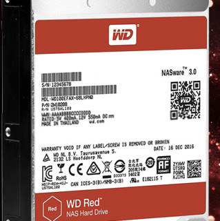 Western Digital 西部数据 红盘系列 3.5英寸台式机硬盘 2TB(7200转、64MB)WD20EFRX