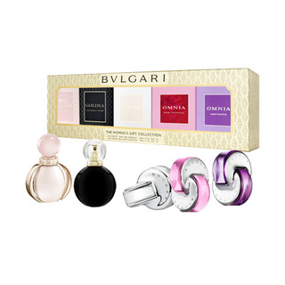 BVLGARI 宝格丽 OMNIA系列 晶彩女士小样香水套装 (紫晶EDT5ml+晶莹EDT5ml+粉晶EDT5ml+黄金之夜EDP5ml+玫香金漾EDP5ml)