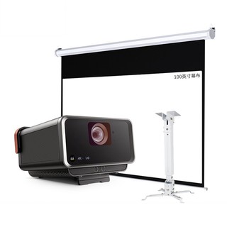 ViewSonic 优派 X10-4KP 家用投影机套装 100英寸幕布+吊架 黑色