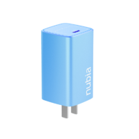 nubia 努比亚 Candy65W氮化镓充电器手机快充gan插头适用于苹果12PD20W华为超级闪充小米笔记本电脑套装冰晶蓝