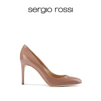 Sergio Rossi塞乔罗西/ Madame系列 圆头亮肤色女士高跟鞋 亮肤色 41