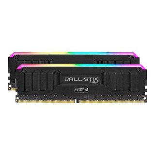 Crucial 英睿达 铂胜MAX系列 DDR4 4000MHz RGB 台式机内存 灯条 黑色 32GB 16GBx2 BLM2K16G40C18U4BL