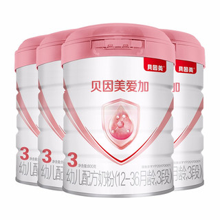 BEINGMATE 贝因美 爱加系列 幼儿奶粉 国产版 3段 800g*4罐 礼盒装