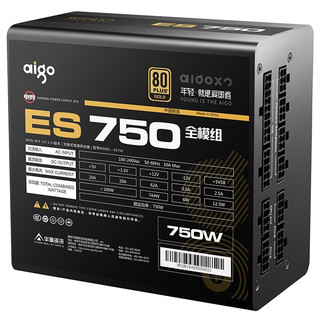 aigo 爱国者 ES750 金牌（90%）全模组ATX电源 750W