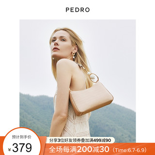 PEDRO拉链腋下包女士鳄鱼纹单肩包法棍包PW2-75060035 Taupe灰褐色