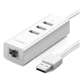 UGREEN 绿联 CR-129 USB2.0HUB 一分四 0.3m 白色