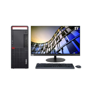 Lenovo 联想 ThinkCentre M920t 九代酷睿版 27英寸 商用台式机 黑色 (酷睿i7-9700、2G独显、16GB、512GB SSD+2TB HDD、风冷)