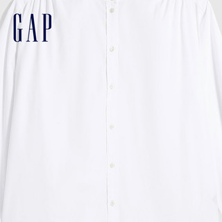 Gap女装纯棉长袖衬衫春夏613866 E 新款女士上衣白色宽松衬衣 白色 170/100A(L)