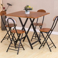 镜立方 简易折叠方桌 深木纹 80*80*75cm 单桌