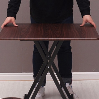 镜立方 简易折叠方桌 深胡桃 80*80*75cm 单桌