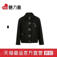 LOVE MOSCHINO Love Moschino/莫斯奇诺 多色羊毛金属扣女士短款毛呢外套