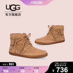 UGG 秋季女士靴子平底休闲绑带潮流软底短靴 1019129