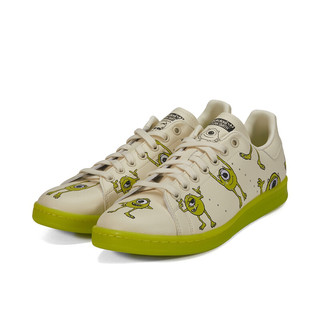 adidas Originals Stan Smith Disney联名款 中性运动板鞋 FZ2706 米白色/黄绿色/黑 44.5