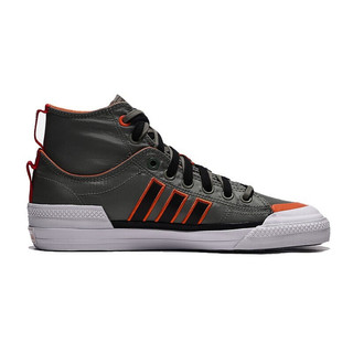 adidas Originals NIZZA HI DL 中性运动帆布鞋 GZ2655 军绿色/白色/黑色/橙色 41