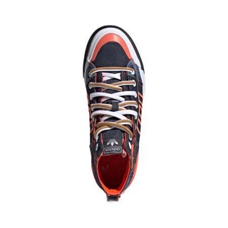 adidas Originals Nizza Hi Dl 中性运动帆布鞋 FZ5238 深蓝/橙色/白/棕 39