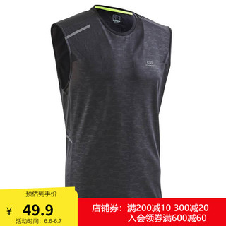 DECATHLON 迪卡侬 运动背心肌肉男跑步速干上衣健身服透气宽松无袖t恤RUNM 黑色 M