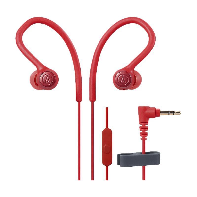 铁三角 SPORT10iS 入耳式挂耳式有线耳机 红色 3.5mm