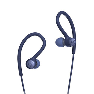 audio-technica 铁三角 SPORT10iS 入耳式挂耳式有线耳机 蓝色 3.5mm