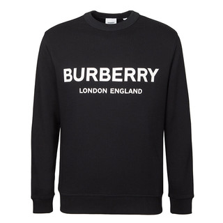 BURBERRY 博柏利 男士黑色棉质徽标印花运动衫 80113571 XL