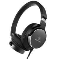 audio-technica 铁三角 SR5 耳罩式头戴式动圈有线耳机 黑色 3.5mm