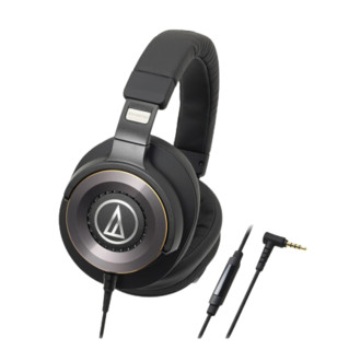 audio-technica 铁三角 WS1100iS 耳罩式头戴式动圈有线耳机 黑色 3.5mm