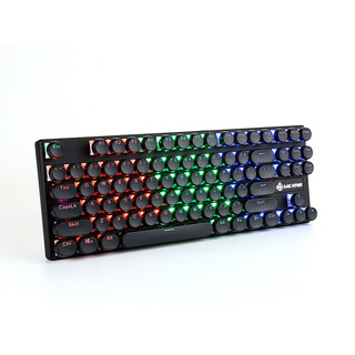 魔炼者 MK6 87键 有线机械键盘 圆键帽 黑色 国产青轴 RGB