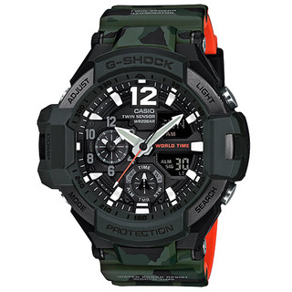 CASIO 卡西欧 G-SHOCK 航空系列 52.1毫米石英腕表 GA-1100SC-3A