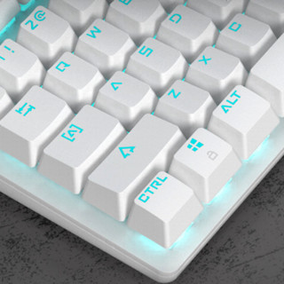 AJAZZ 黑爵 机械战警 104键 有线机械键盘 白色 国产青轴 单光 冰蓝版