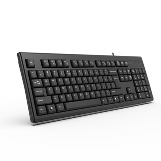 A4TECH 双飞燕 WK-100 104键 有线薄膜键盘 黑色 无光