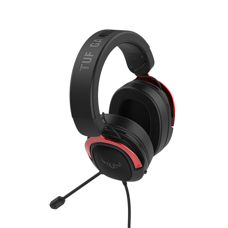 ASUS 华硕 TUF GAMING H3 耳罩式头戴式有线耳机 红色 3.5mm