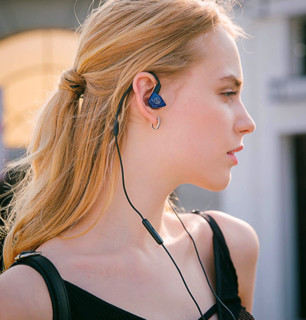 audio-technica 铁三角 ATH-LS50iS 入耳式挂耳式动圈有线耳机 藏青色 3.5mm